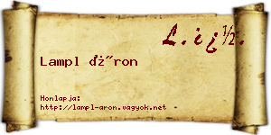 Lampl Áron névjegykártya